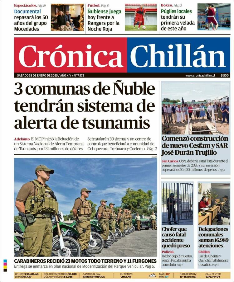 Portada de Crónica Chillán (Chile)