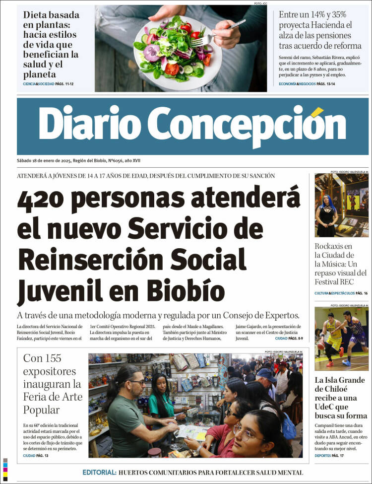 Portada de Diario de Concepción (Chile)