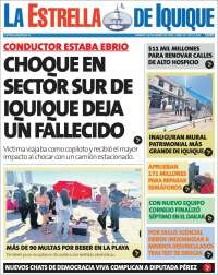 Portada de La Estrella de Iquique (Chile)