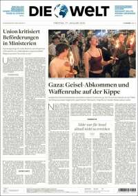 Portada de Die Welt (Alemania)