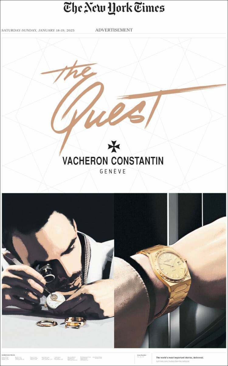 Portada de International New York Times (Europa)