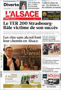 Portada de Journal L'Alsace (Francia)