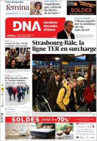 Portada de Les Dernières Nouvelles d'Alsace (Francia)