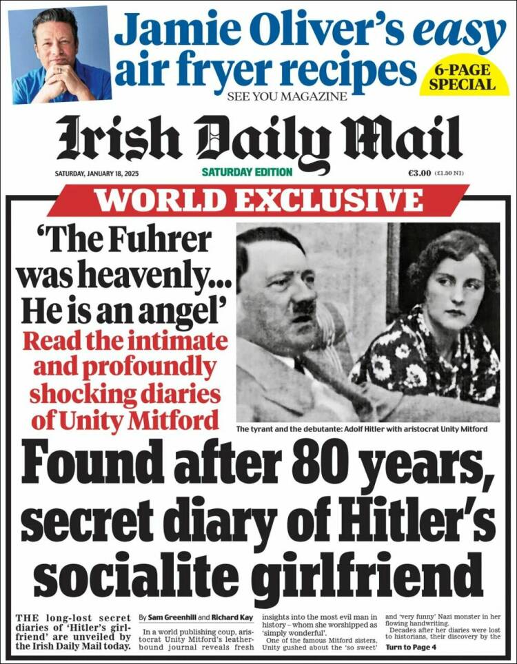 Portada de Irish Daily Mail (Irlanda)