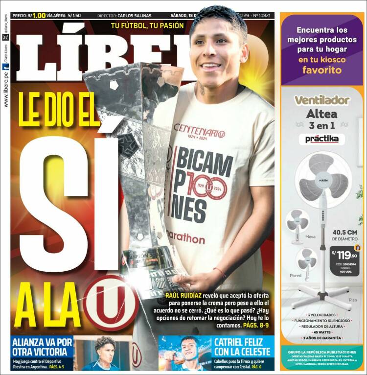 Portada de Líbero (Per&uacute;)