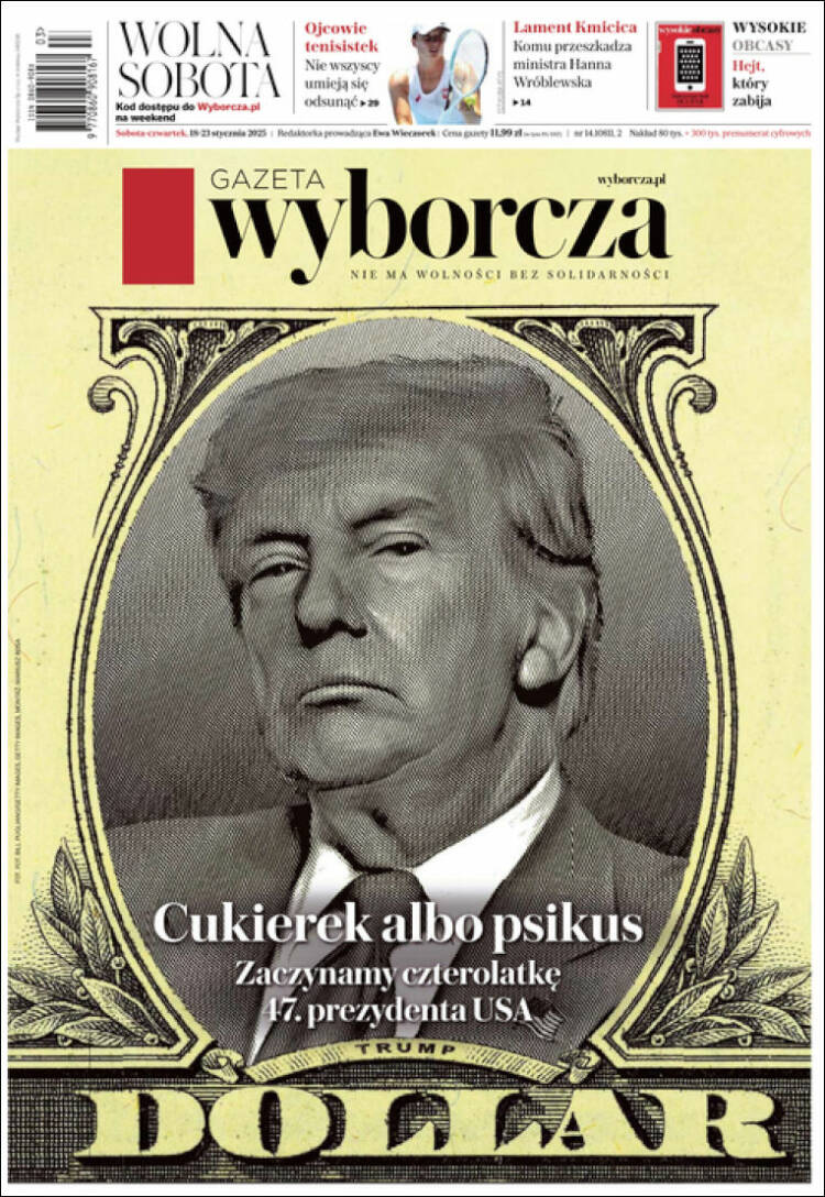 Portada de Gazeta Wyborcza (Polonia)