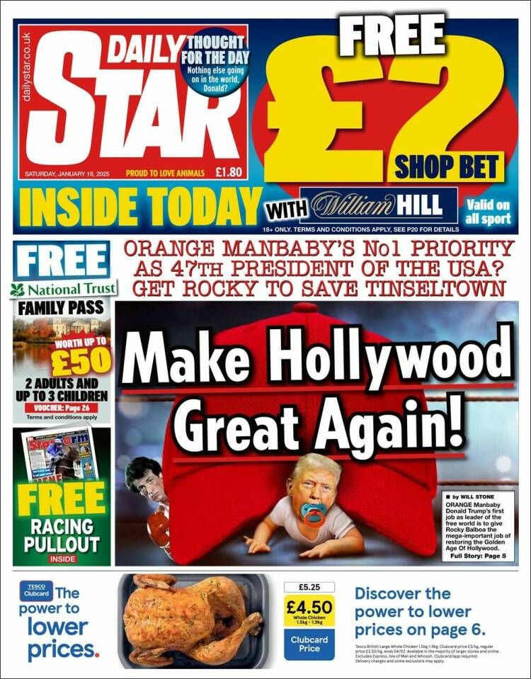 Portada de Daily Star (Reino Unido)