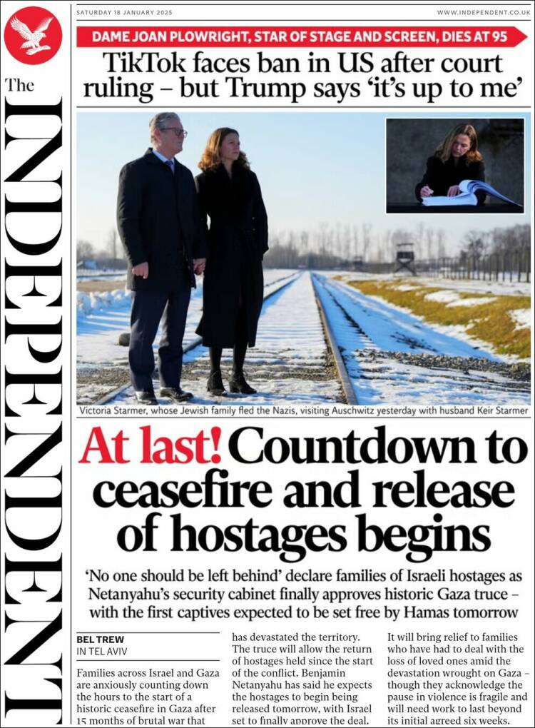 Portada de The Independent (Reino Unido)