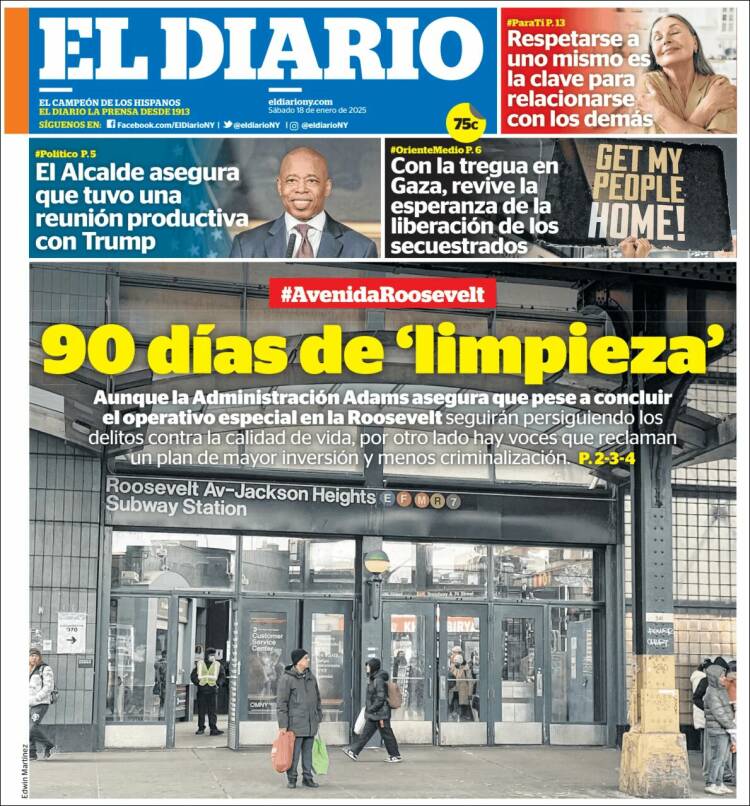 Portada de El Diario NY (USA)