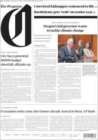 Portada de The Oregonian (USA)