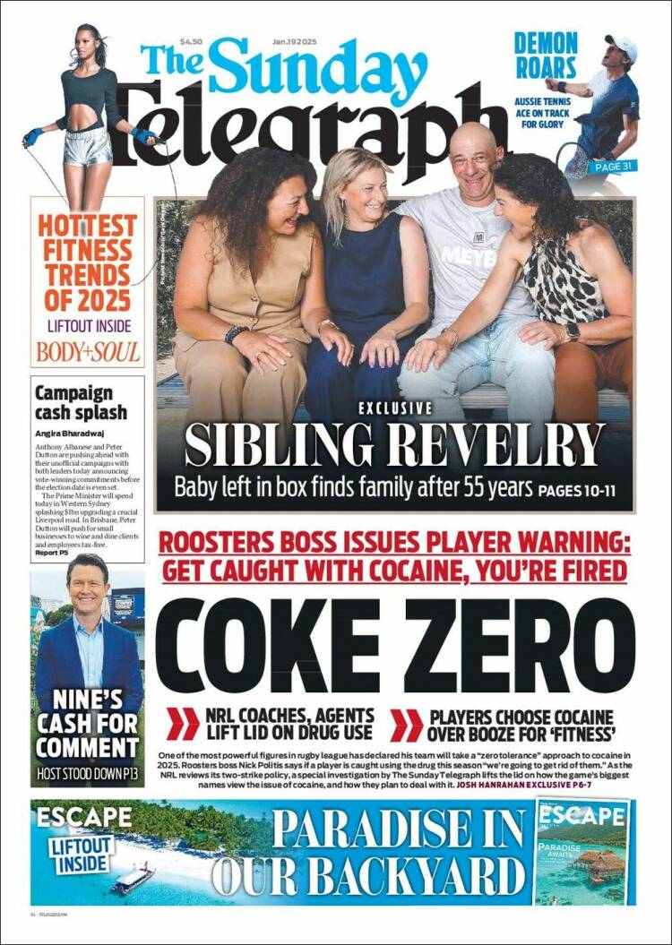 Portada de The Daily Telegraph (Australia)