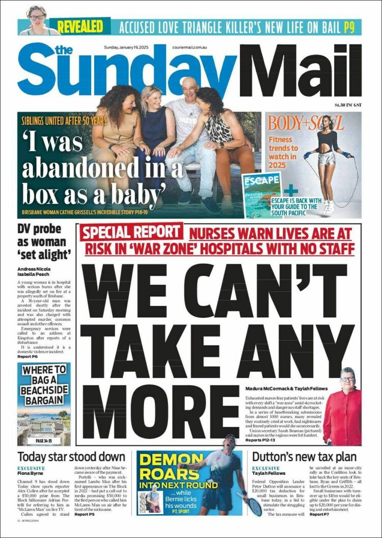 Portada de The Courier-Mail (Australia)