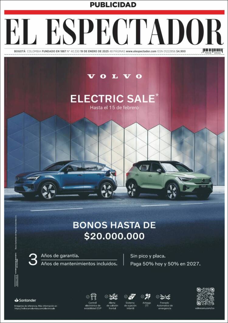 Portada de El Espectador (Colombia)