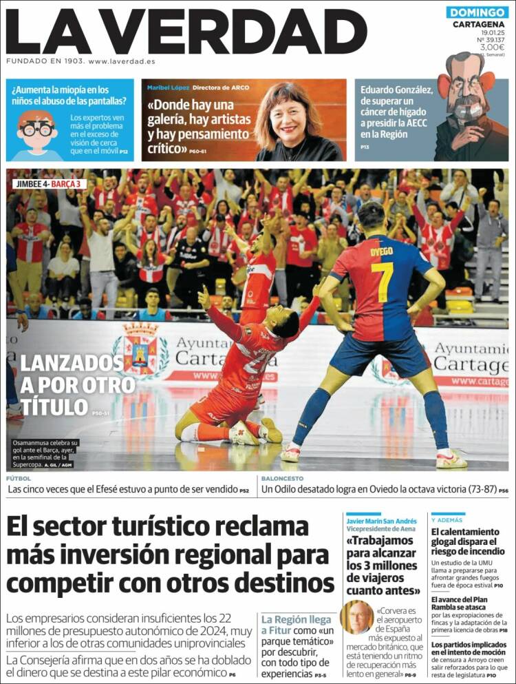 Portada de La Verdad de Cartagena (España)