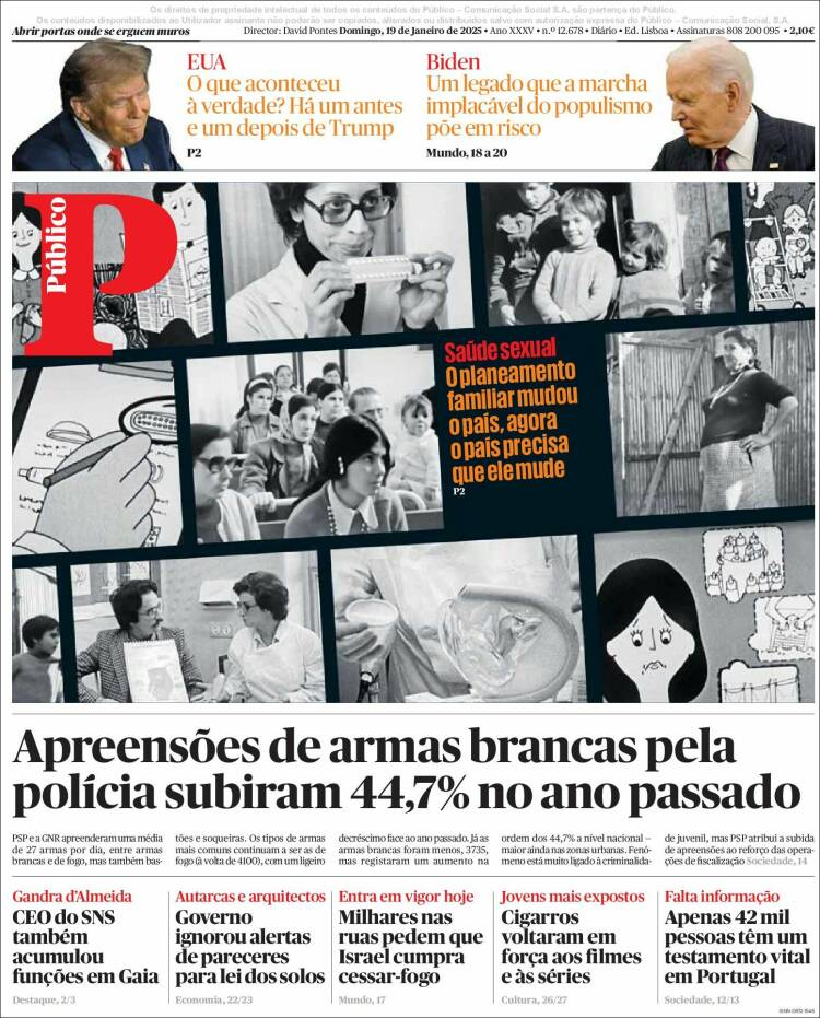 Portada de Público (Portugal)