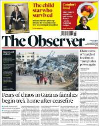 Portada de The Observer (Reino Unido)