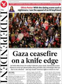 Portada de The Independent (Reino Unido)