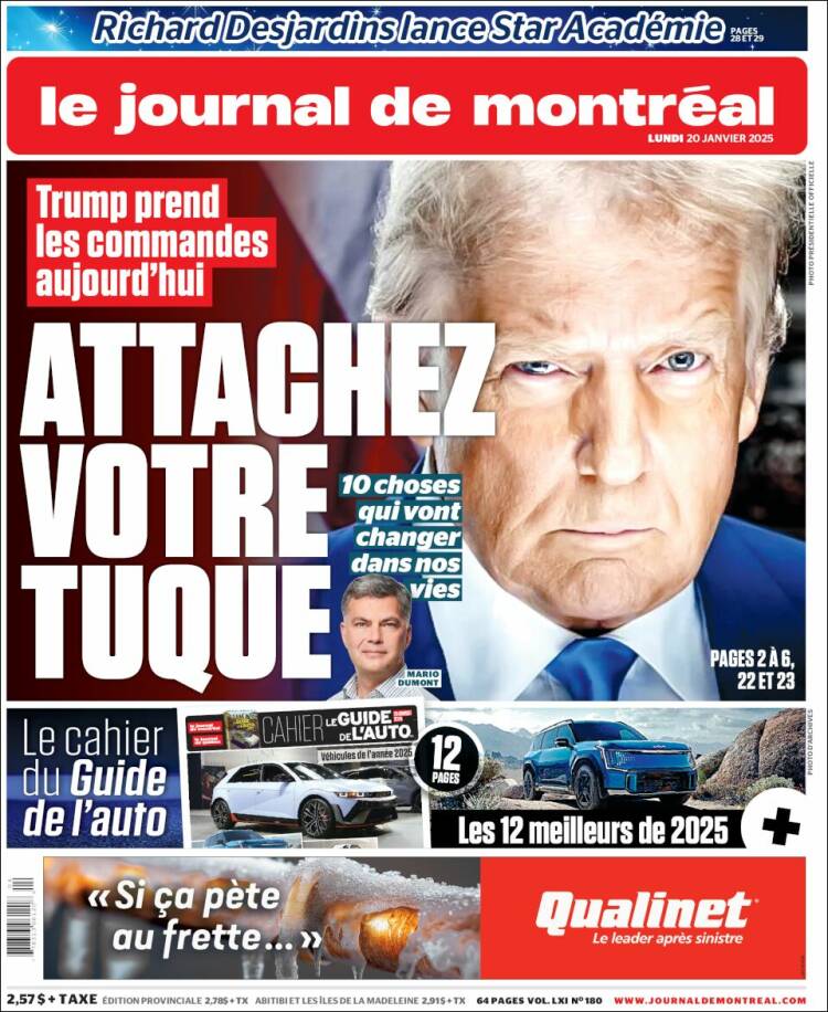 Portada de Le Journal de Montréal (Canada)