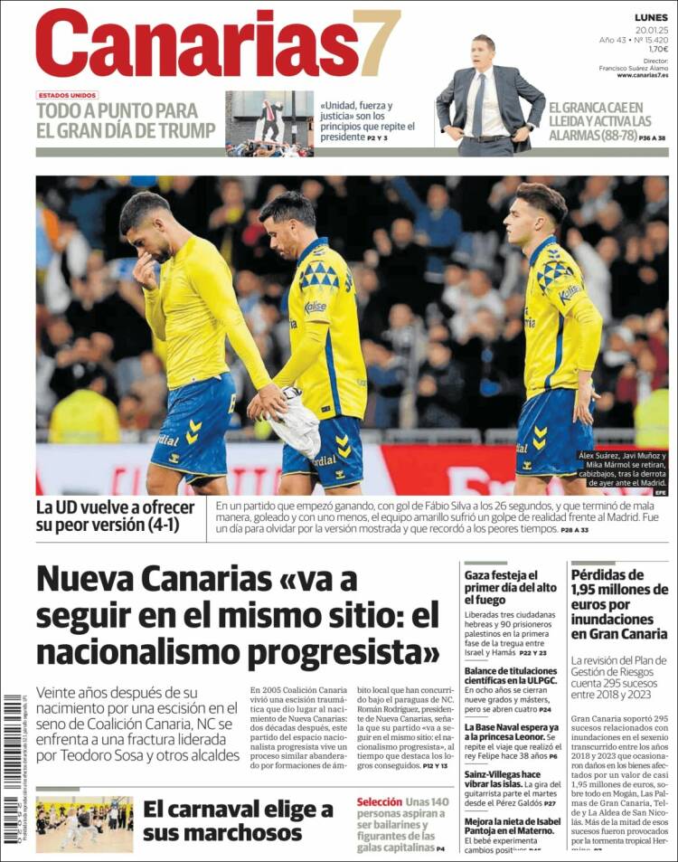 Portada de Canarias 7 (España)