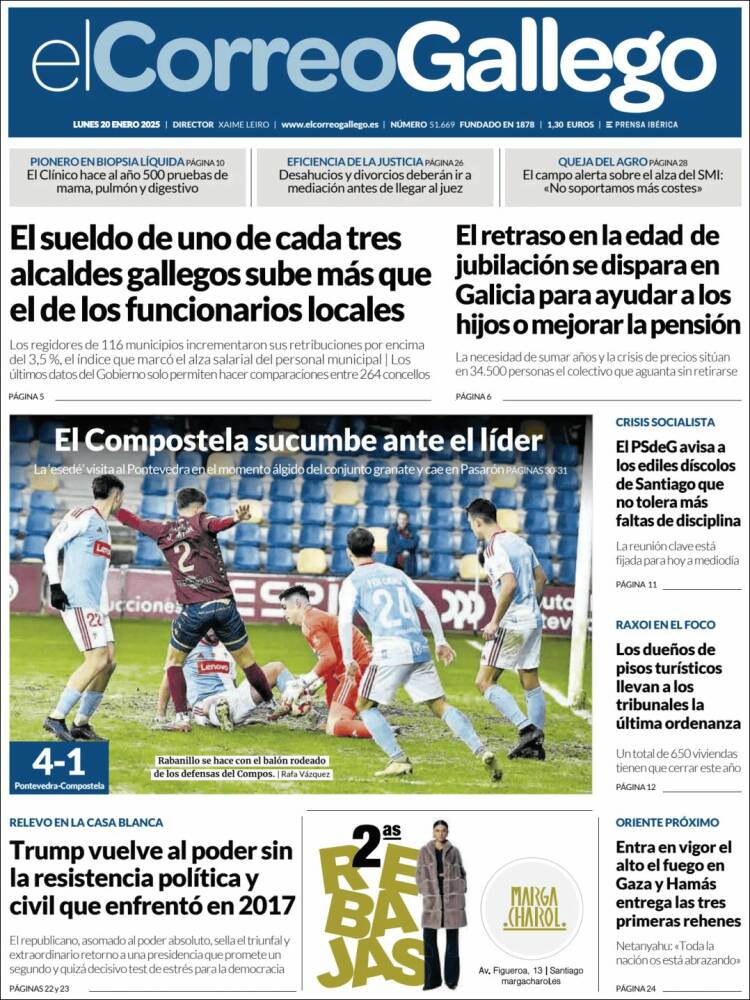 Portada de El Correo Gallego (España)