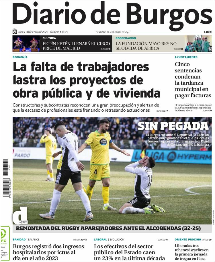 Portada de Diario de Burgos (España)