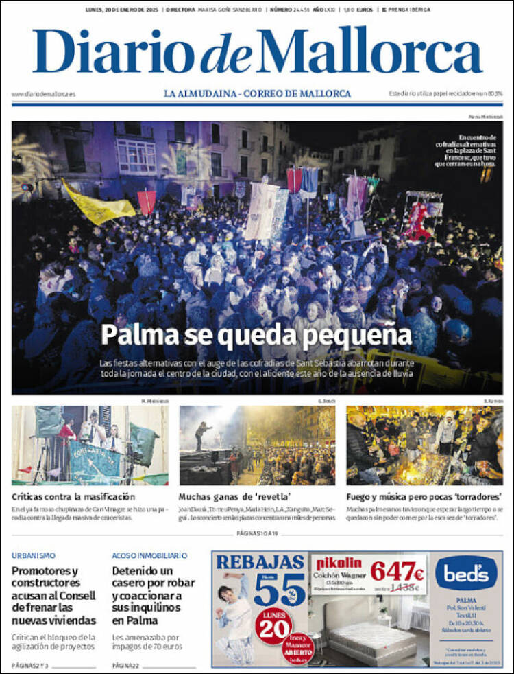 Portada de Diario de Mallorca (España)