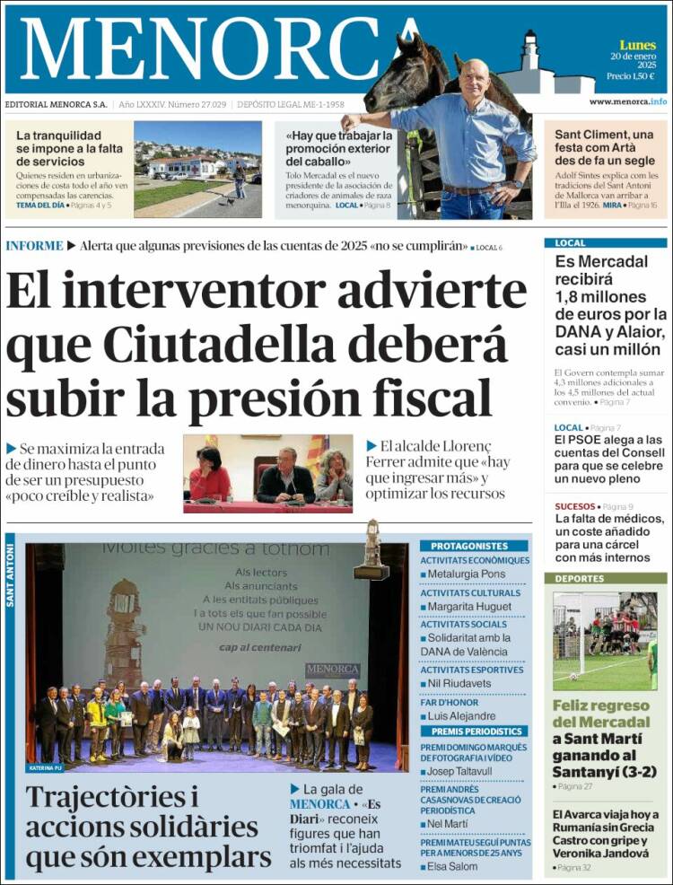 Portada de Menorca - Diario Insular (España)