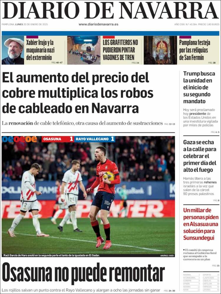 Portada de Diario de Navarra (España)