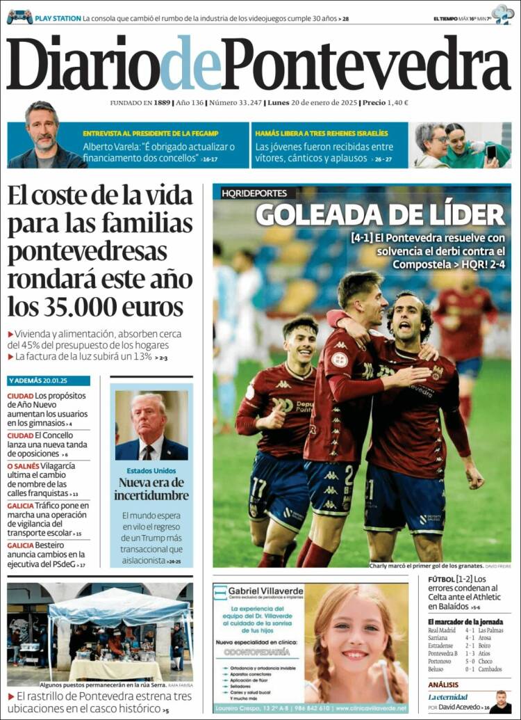 Portada de Diario de Pontevedra (España)