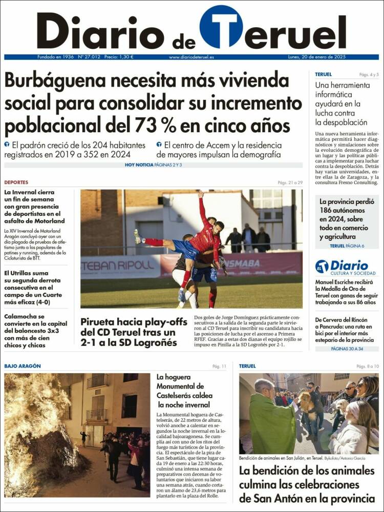 Portada de Diario de Teruel (España)