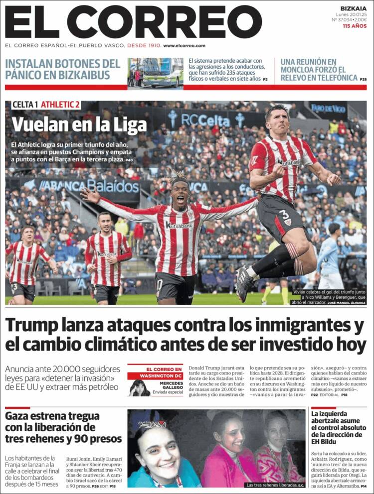 Portada de El Correo (España)
