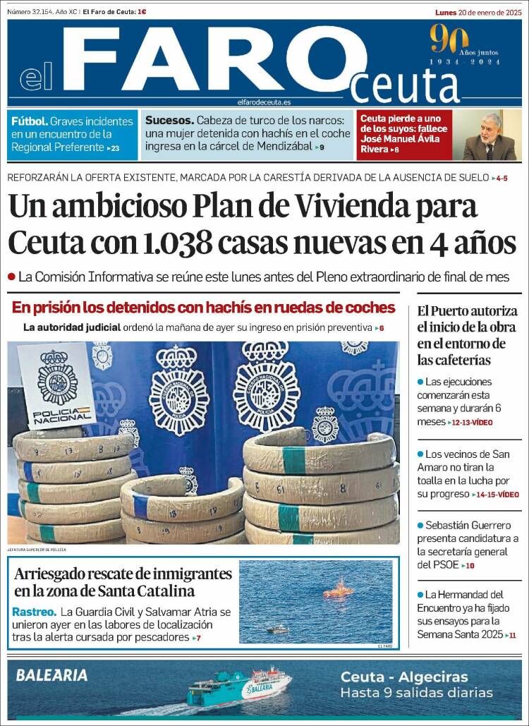 Portada de El Faro de Ceuta (España)