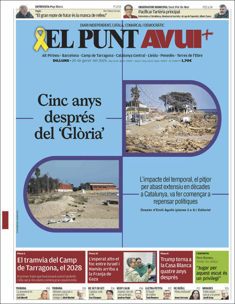 Portada de El Punt Avui (España)