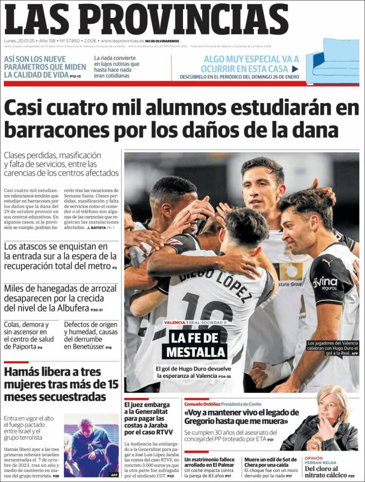 Portada de Las Provincias (España)