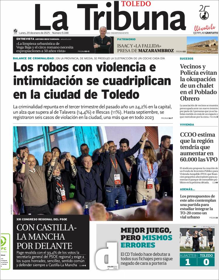 Portada de La Tribuna de Toledo (España)