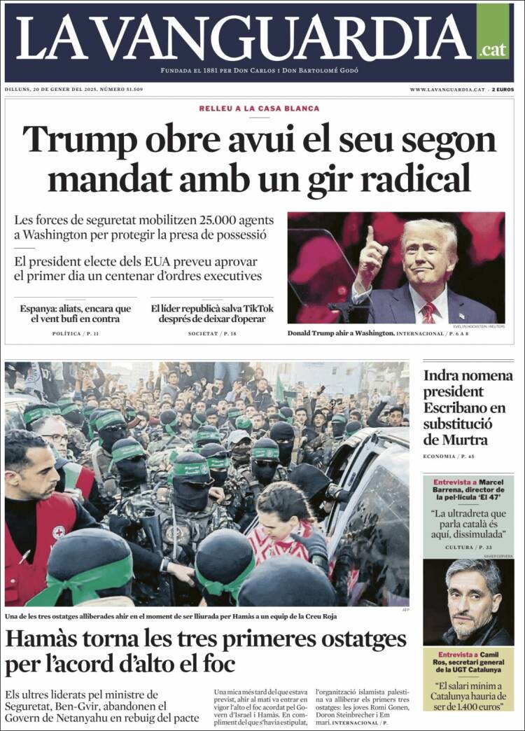 Portada de La Vanguardia (España)