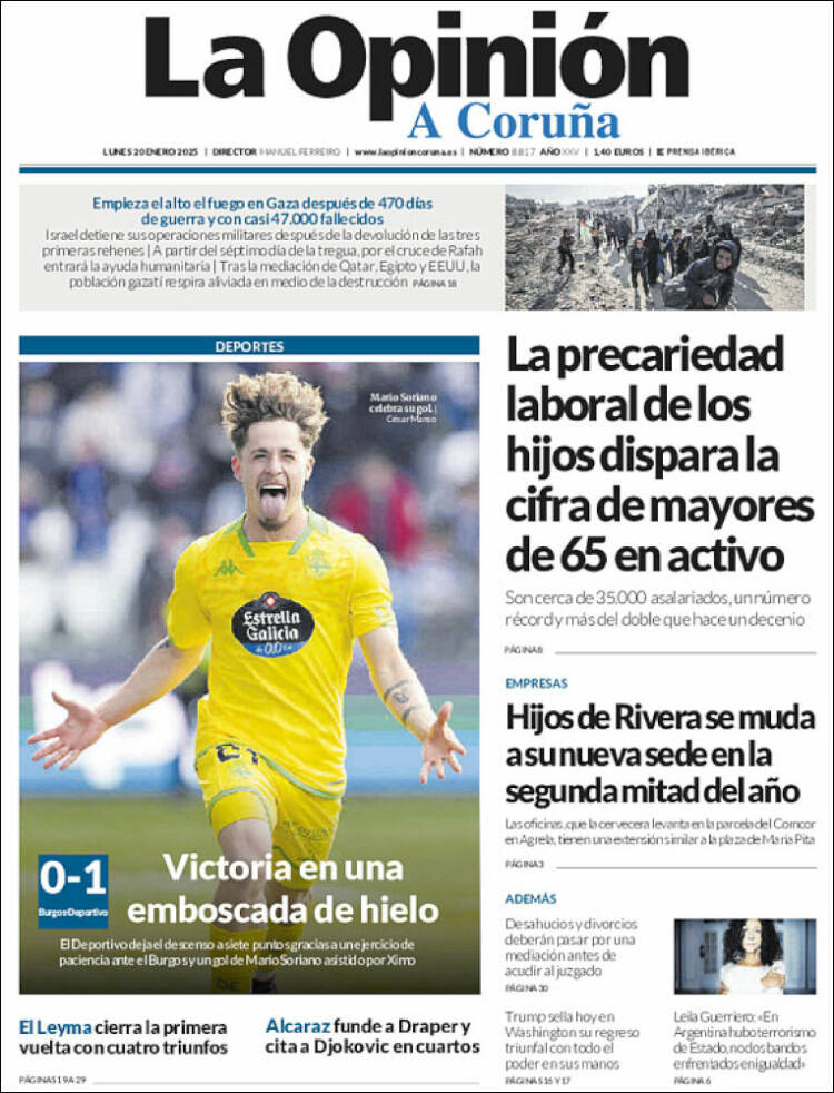 Portada de La Opinión de A Coruña (España)
