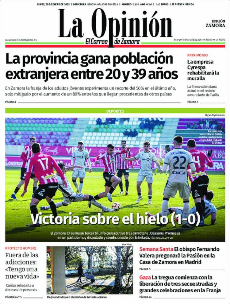 Portada de La Opinión - El Correo de Zamora (España)