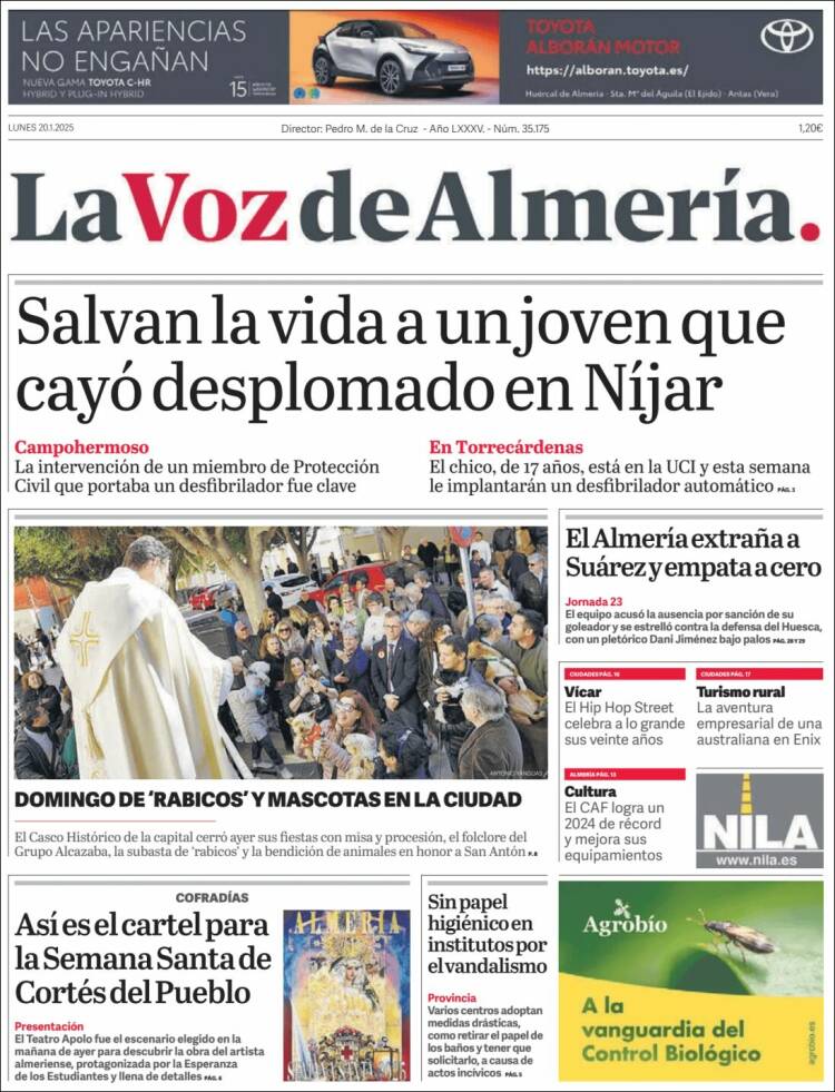 Portada de La Voz de Almería (España)