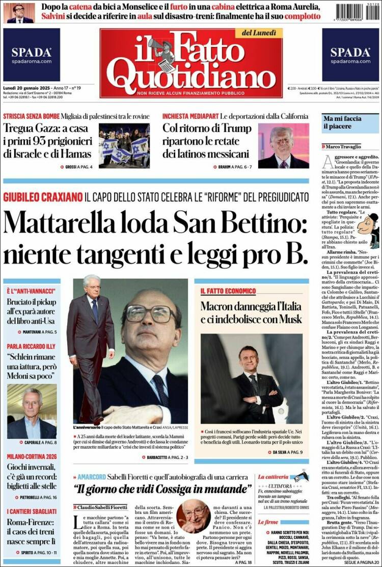 Portada de Il Fatto Quotidiano (Italy)