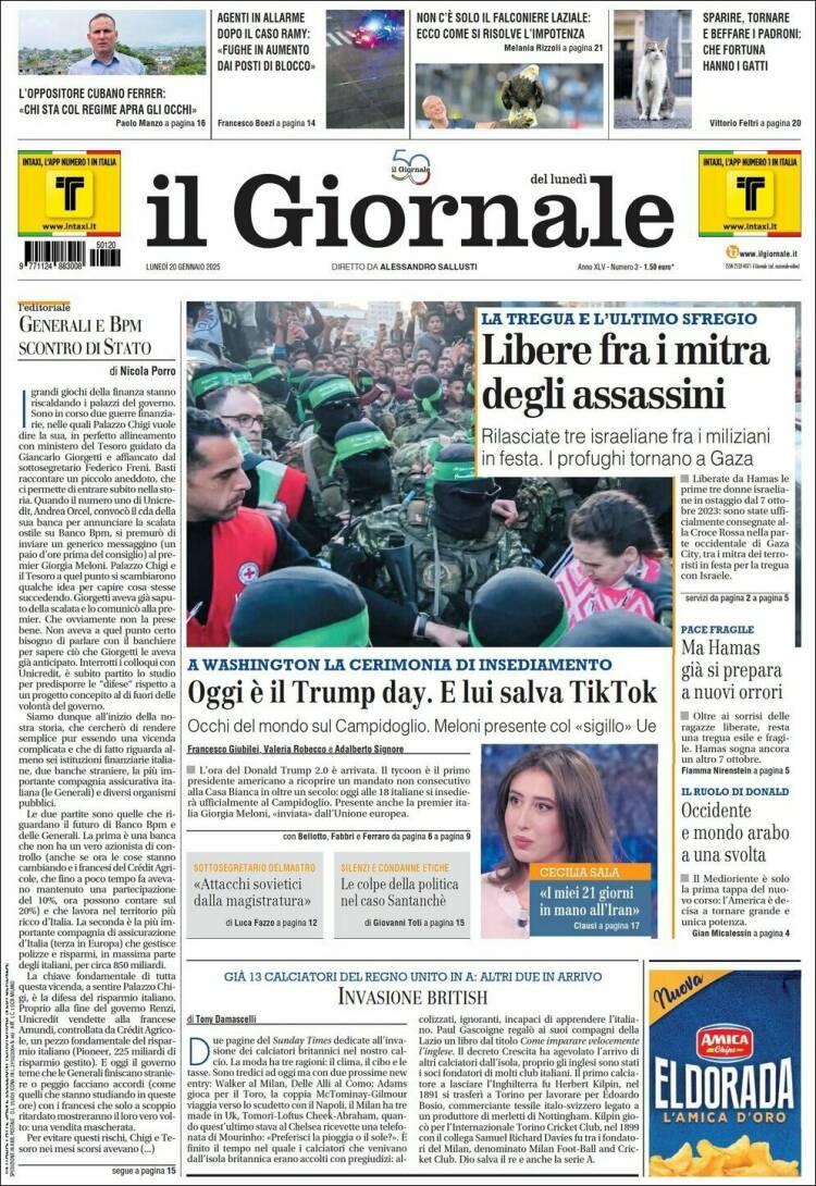 Portada de il Giornale (Italy)