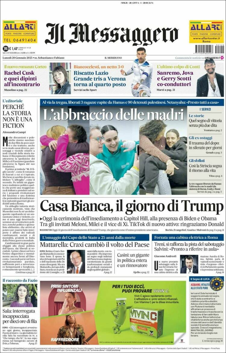 Portada de Il Messaggero (Italy)