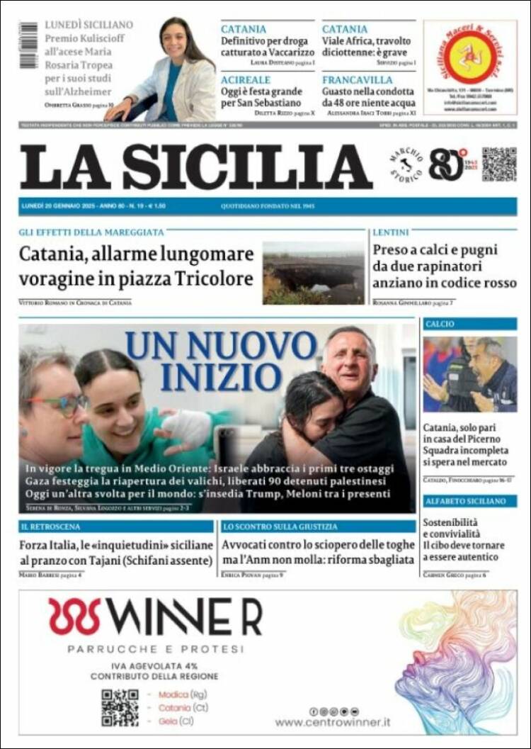 Portada de La Sicilia (Italia)