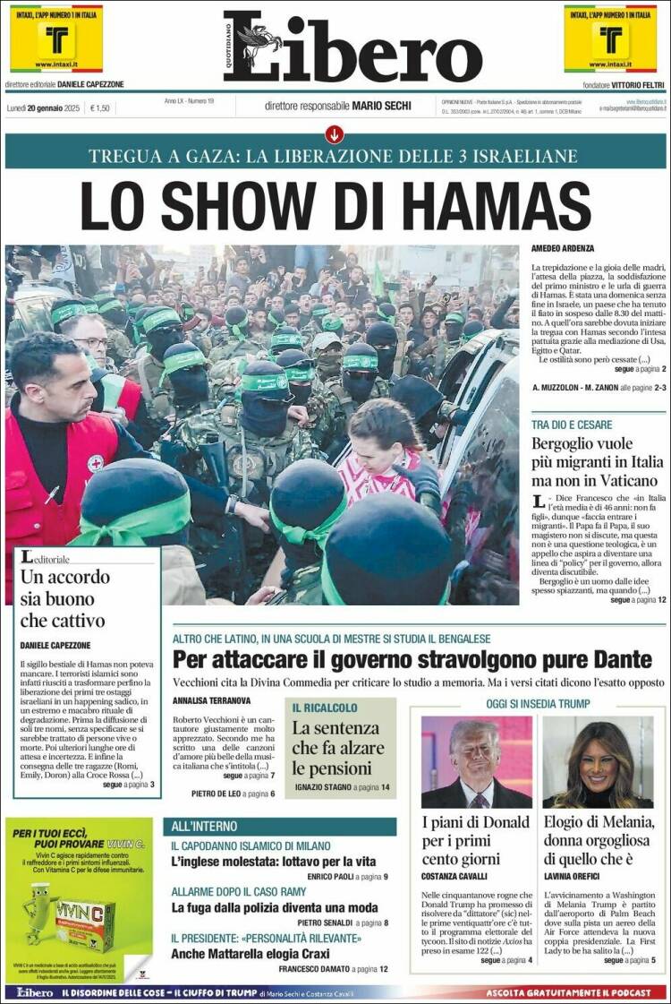 Portada de Libero (Italia)