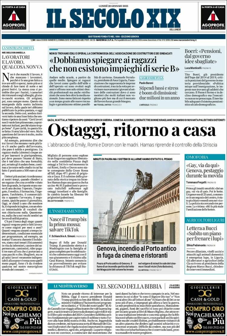 Portada de Il Secolo XIX (Italy)