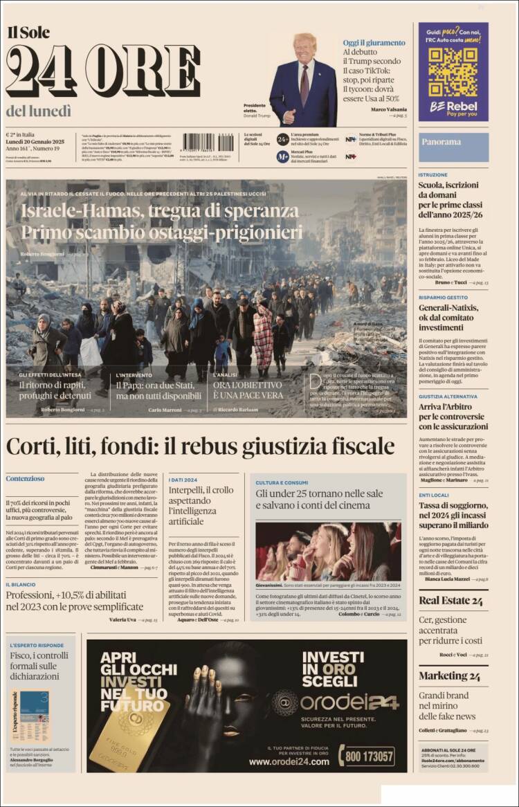 Portada de Il Sole 24 ORE (Italia)