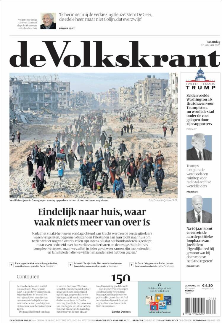 Portada de De Volkskrant (Pa&iacute;ses Bajos)