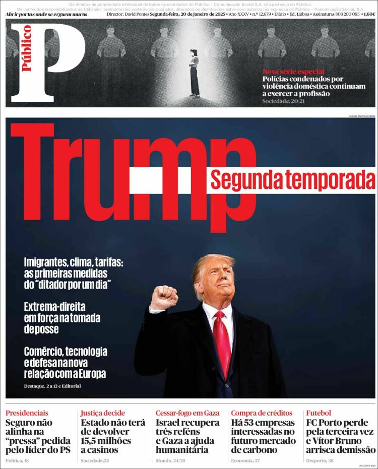 Portada de Público (Portugal)