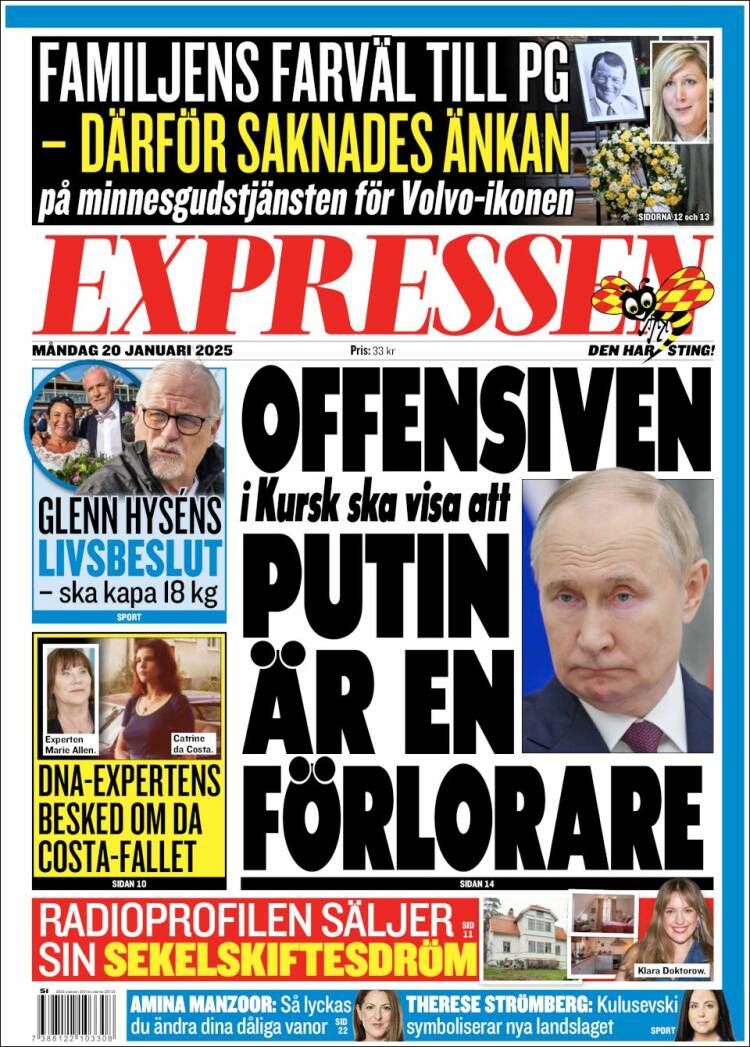Portada de Expressen (Suecia)
