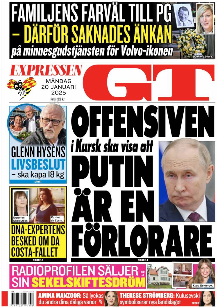 Portada de Göteborgstidningen (Suecia)